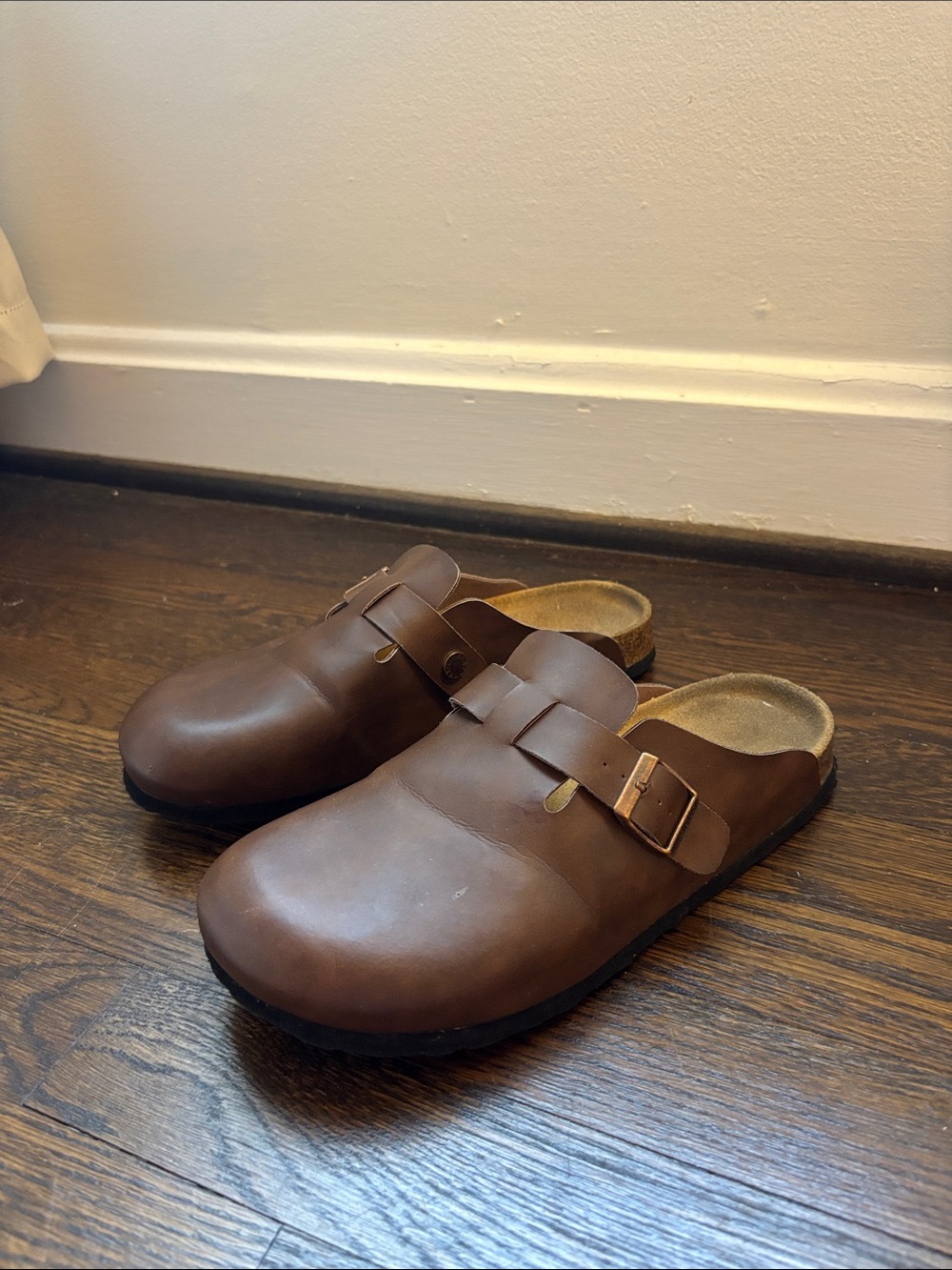 Brown Birkenstock Boston Clogs